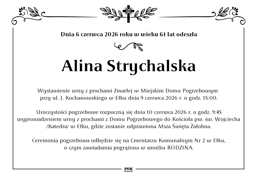 Alina Strychalska - nekrolog